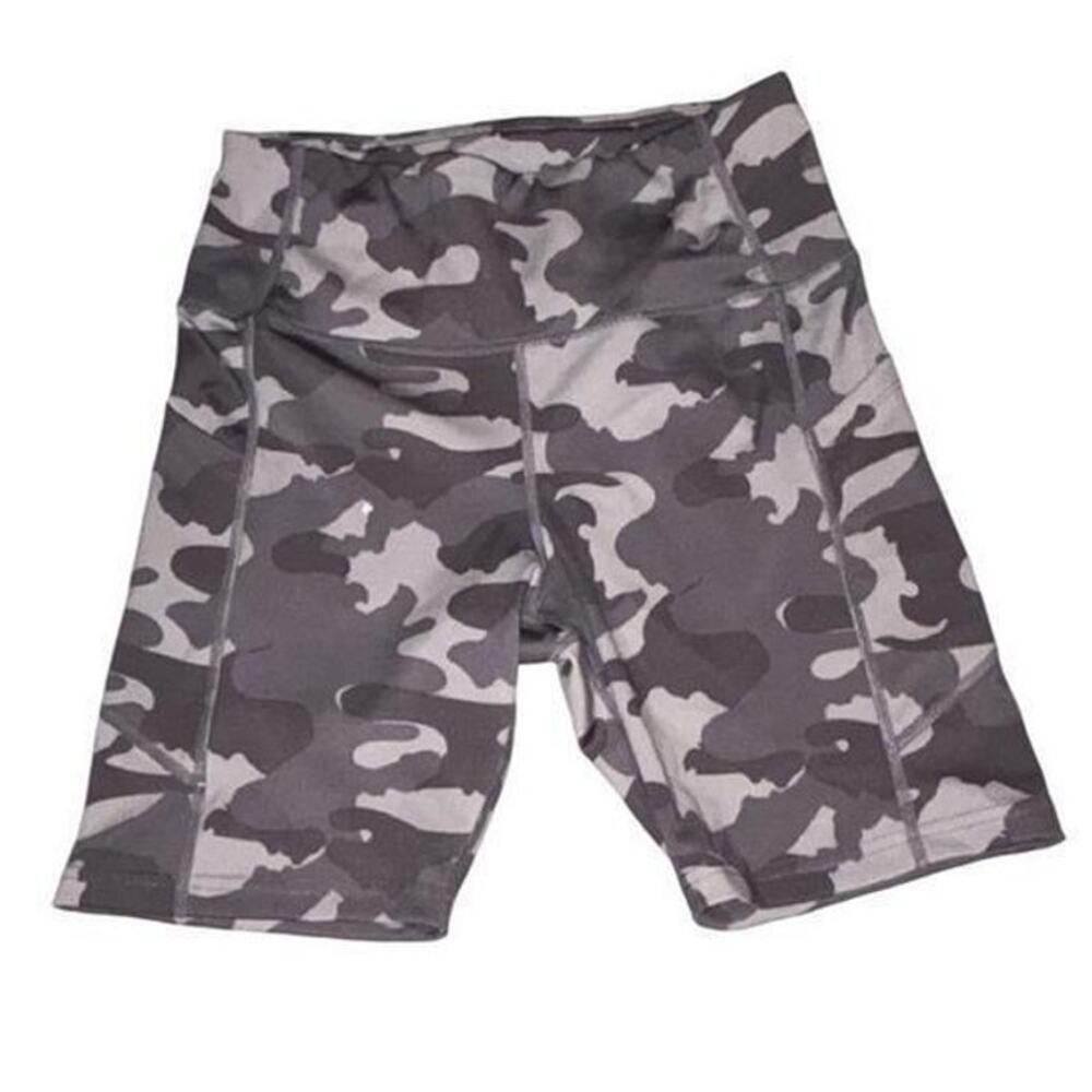 Body Glove Camo Biker‎ Shorts Women's Gray Activewear SZ L